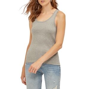 Three Dots Essential Heritage Knit Slim Fit Granite (Gray) Rocker Tank M